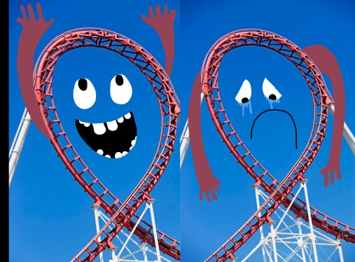 USA, New Jersey, Jackson, Rollercoaster against blue sky