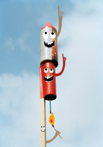 Bottle Rocket Aimed at Sky